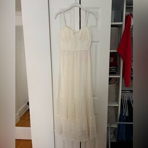 Betsey Johnson Cream Lace Maxi Dress